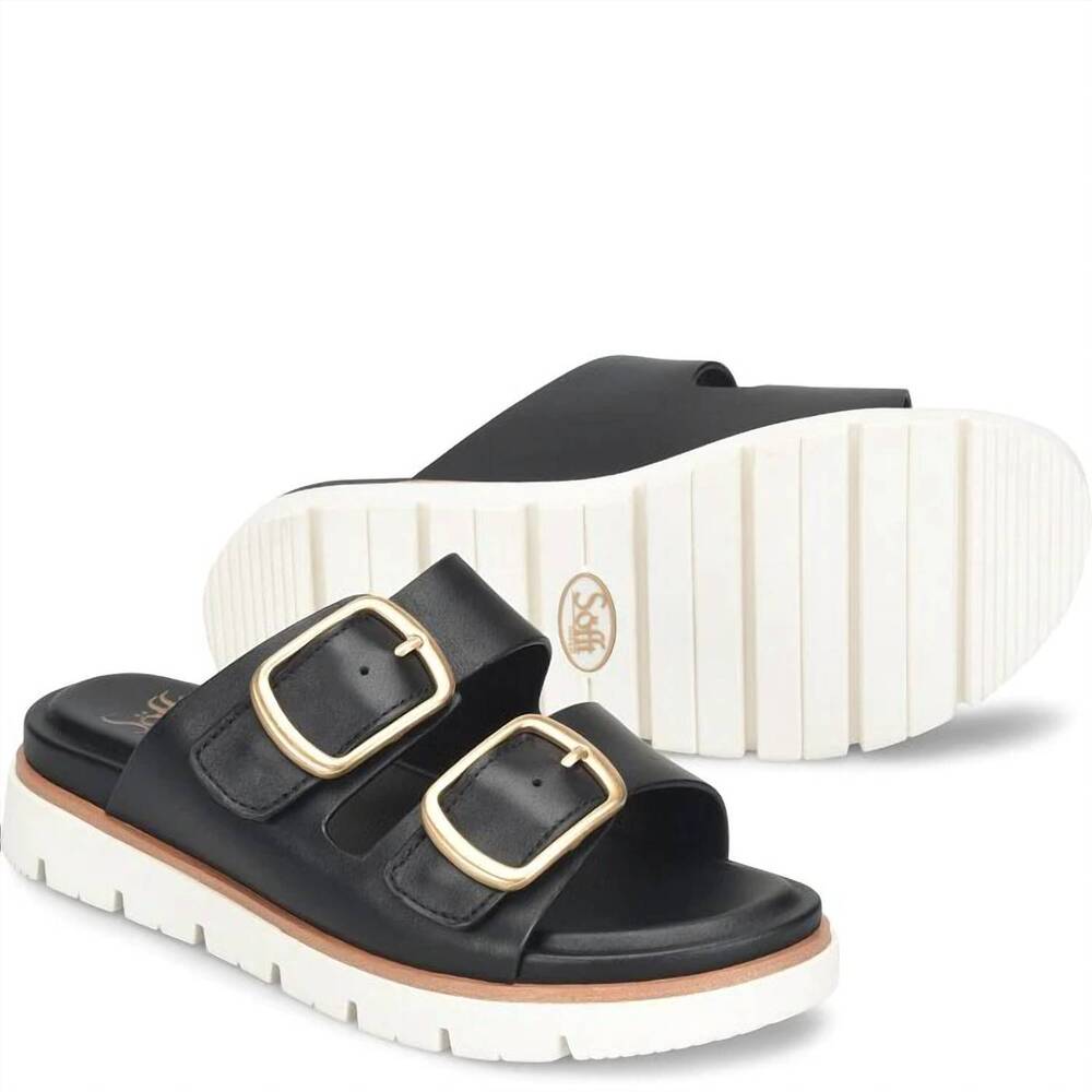NEW SOFFT women's gabby platform slide in black
